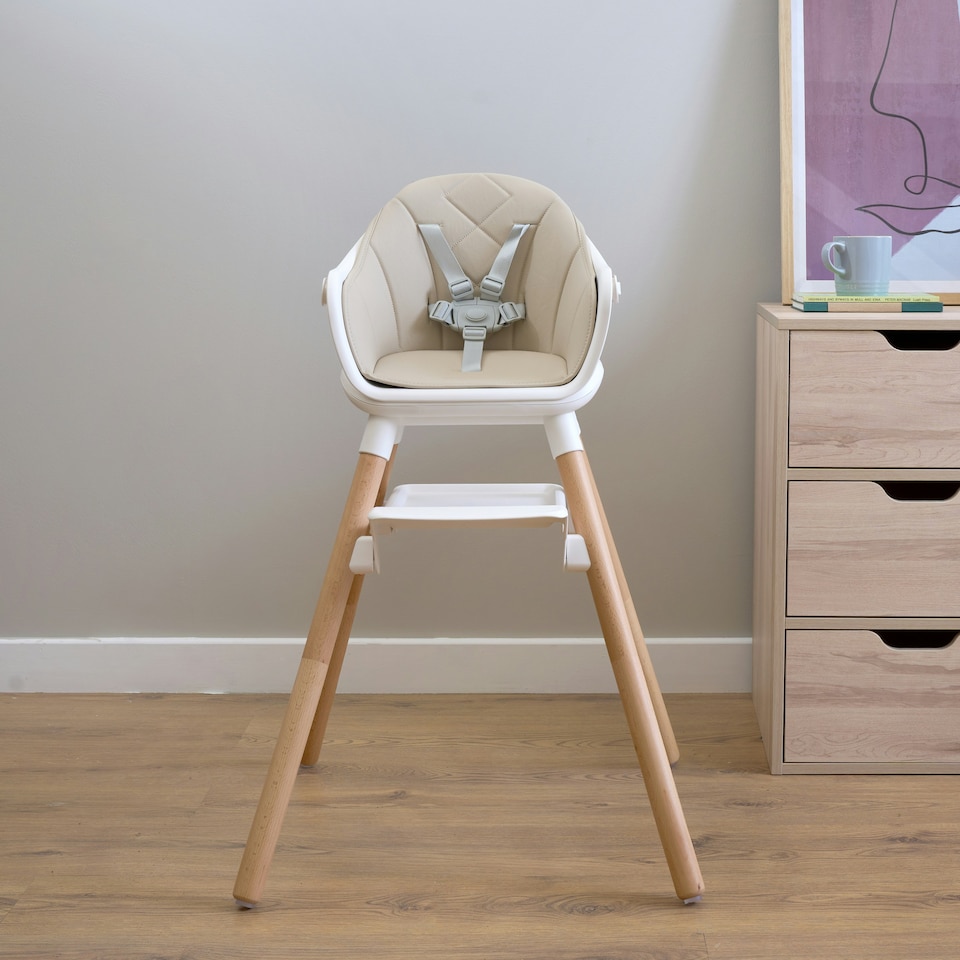 image 1 of Clair de Lune 6-in-1 High Chair - Beige/White