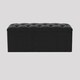 image 1 of 137cm Luna Chesterfield Ottoman Storage Box - Black Plush Velvet Upholstered Blanket Box