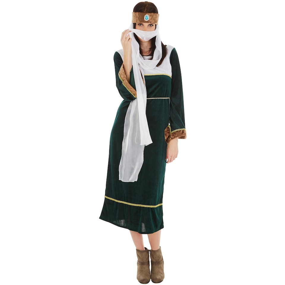 image 1 of Womens Eastern Lady Costume | Black | black/white | 2XL | 1