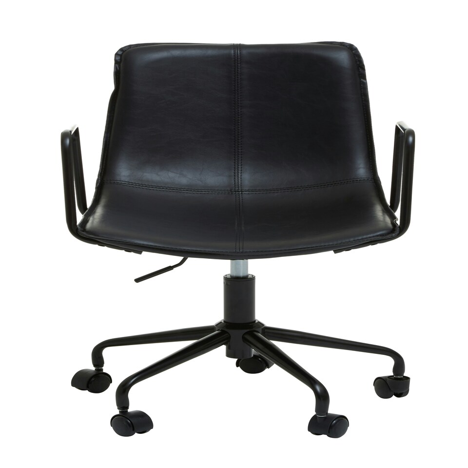 image 1 of Interiors by Premier Claw Base Black Leather Home Office Chair, Upholstered Seat Of Office Chair, Height Adjustable Swivel Chair