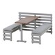 image 1 of SUNJOY Outdoor Picnic Table and Bench Set with Removable Cushions Grey