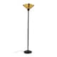 image 1 of ValueLights Tiffany Gold Floor Lamp Yellow Uplighter Lamp Shade | Gold