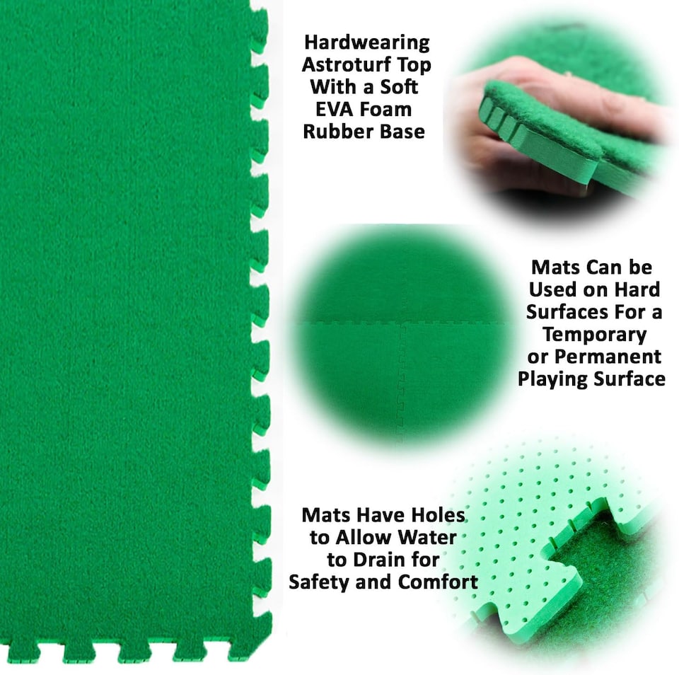 image 1 of Actiasmat - Interlocking Artificial Grass Tile with EVA Base, 1m x 1m x 18mm (1, Green, Surface Area (sqm): 1 Sqm)