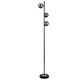 image 1 of Eaen 3 Light Black and Gold Floor Lamp with Smoked Glass