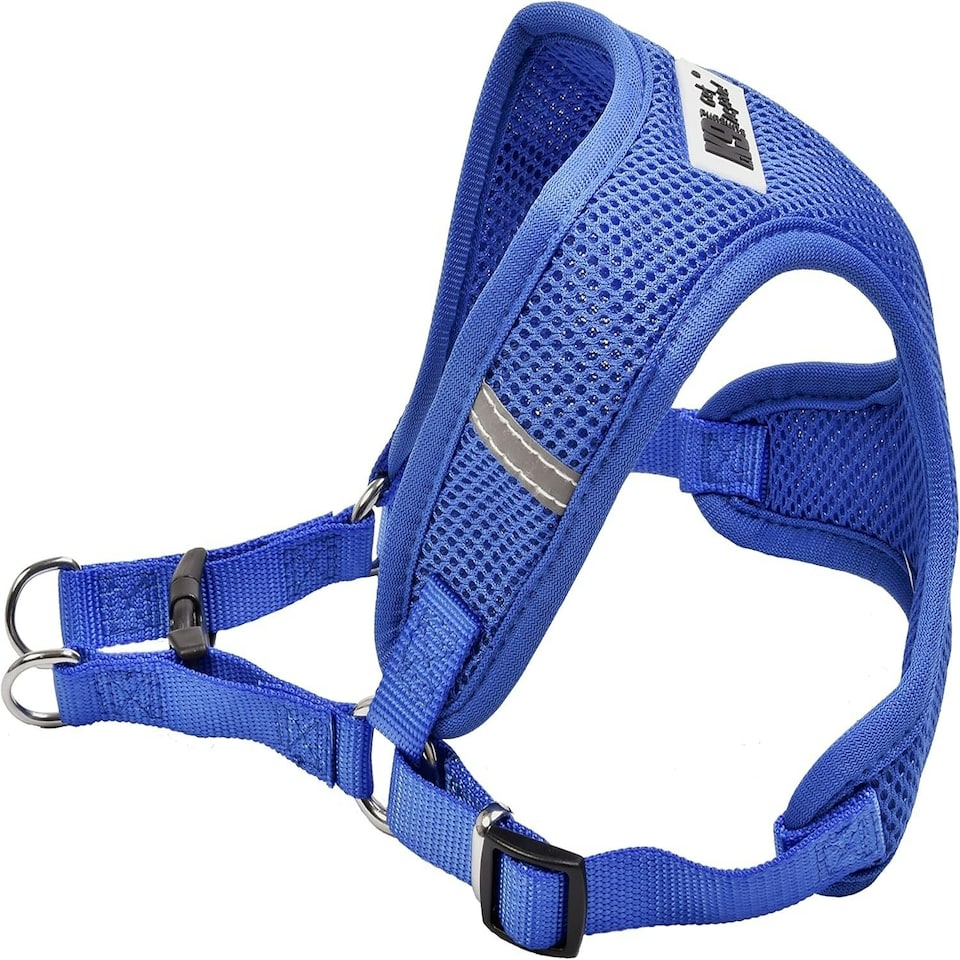 image 1 of K9 Pursuits Dog Lead Harness Soft Mesh Blue Extra Large