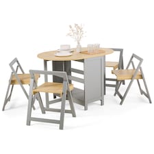 VonHaus Firbeck Foldable Table and Chairs Set 4 for Dining Room