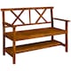 image 1 of Outsunny 2-Seater Garden Bench Wooden Outdoor Bench Carbonized