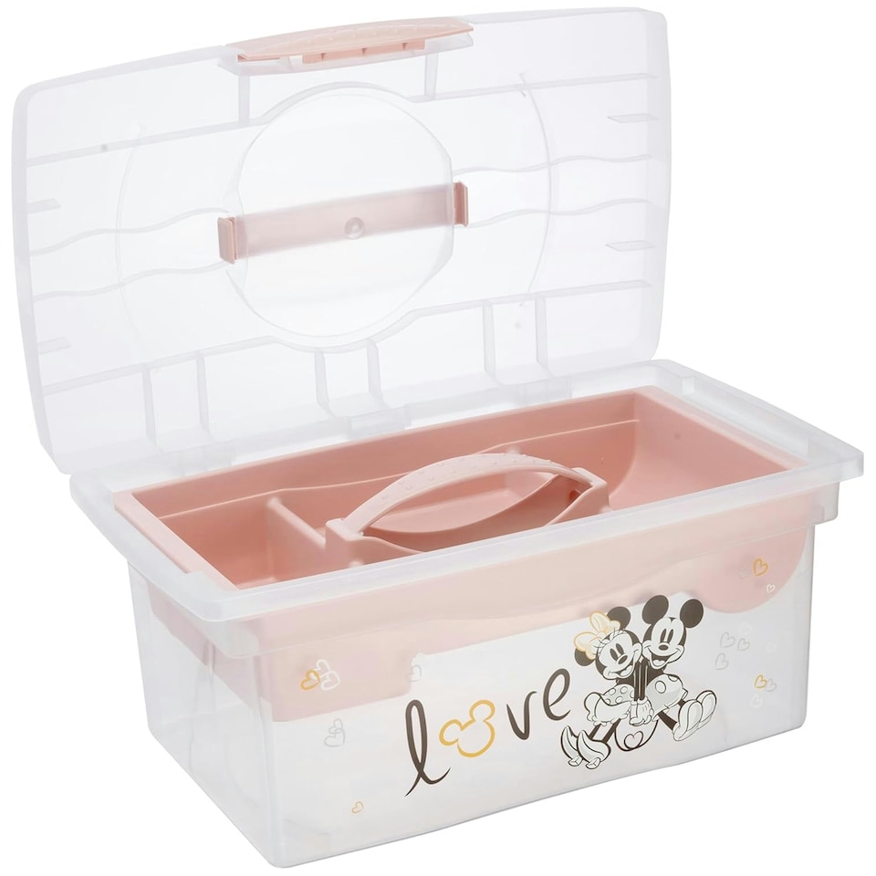 image 1 of Keeeper Minnie Organiser Storage Box with Lid - Nordic Pink