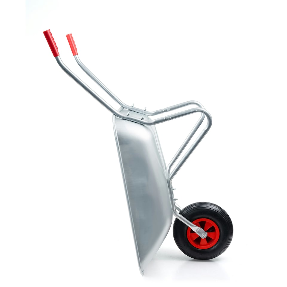 image 1 of Heavy Duty 65L Galvanised Metal Wheelbarrow Home Garden Cart or Tyre - 100Kg