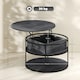 image 5 of HOMCOM Lift Top Coffee Table, Round Coffee Table with Storage Shelf, Hidden Compartment and Steel Frame for Living Room, Home Office, Charcoal Grey | Grey | Charcoal grey | 1