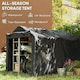 image 3 of Outsunny 2.2 x 1.6 m Garden Storage Tent, Waterproof AntiUV Bike Tent with Rollup Zipper Door, Galvanised Outdoor Storage Shelter Carport for Bike, Motorbike, Garden Tools, Black | Black | 1