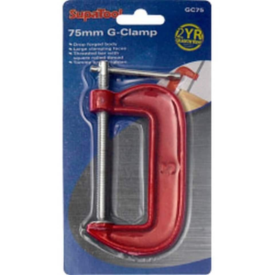 image 1 of SupaTool G Clamp | Red | Red | 75mm | 1