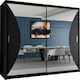 image 4 of Sleek Sliding Wardrobe 203cm with Curved Mirror Design | White, Black, Grey Finish Grey | Grey203cm