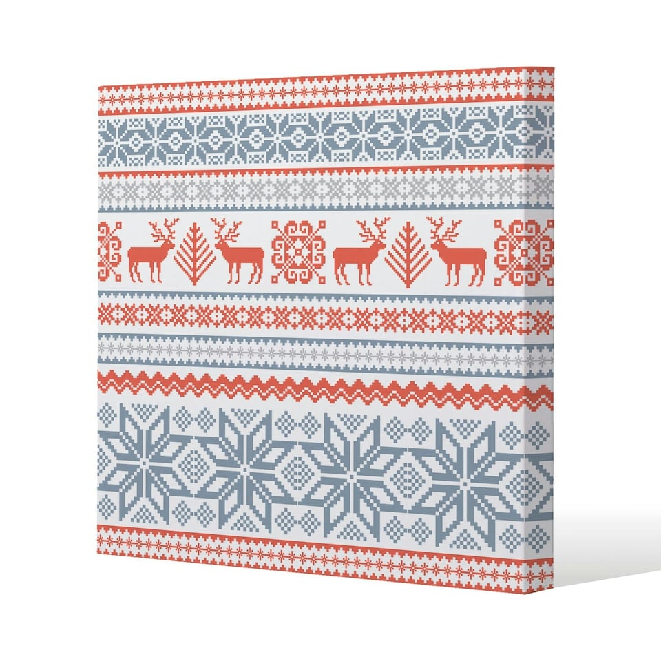 Christmas background with deer (canvas) 61 x 61 x 4cm