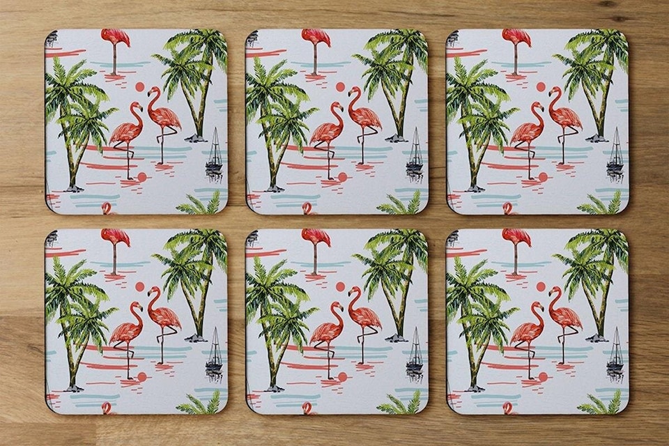image 1 of Flamingo & Palm Trees (Coaster)
