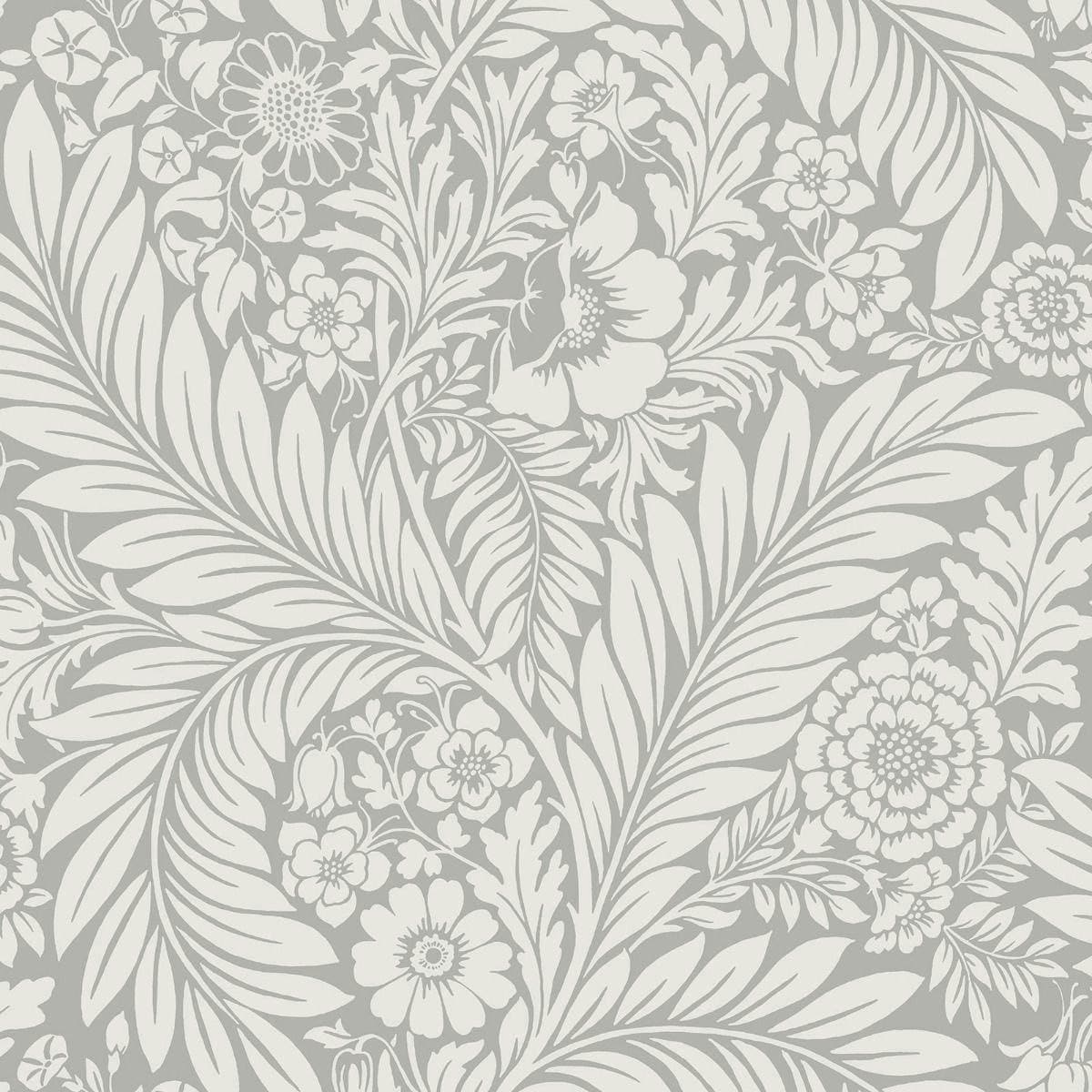 Belgravia Florence Leaf Wallpaper - Grey - One Size Grey