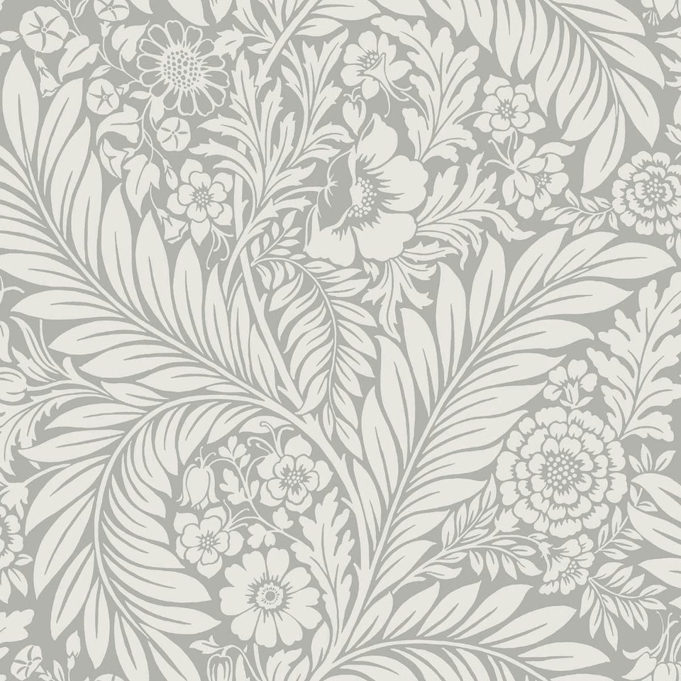 image 1 of Belgravia Florence Leaf Wallpaper - Grey - One Size | Grey