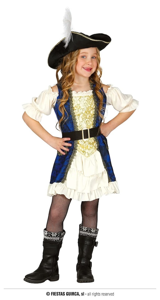 Fancy Dress Child Captain Black White - 10-12 Years