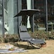 image 2 of Outsunny Patio Rocking Chaise Lounge Rocking Bed with Canopy Cushion