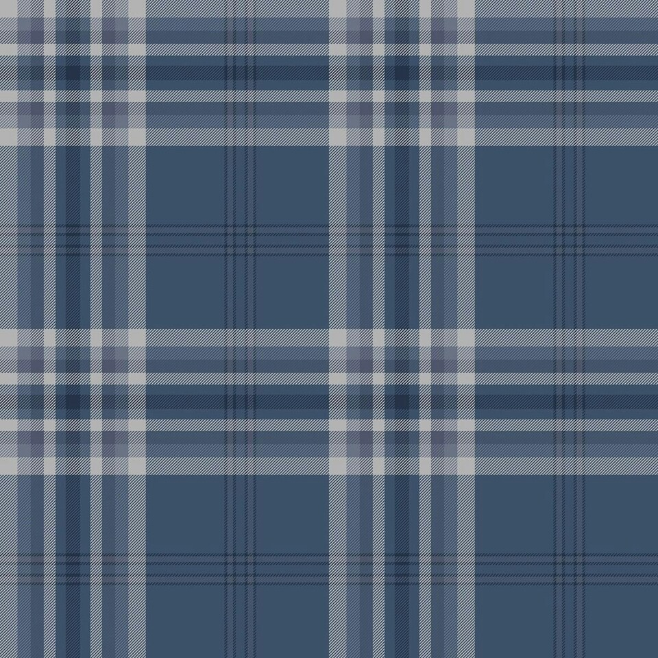 image 1 of Muriva Catherine Lansfield Kelso Checked Wallpaper - Navy - 10m x 53cm Blue