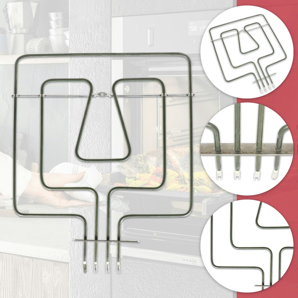 image 1 of SPARES2GO Dual Heating Element for Bosch for Neff for Siemens Top Grill Oven Cooker (2700W, 220V / 240V)