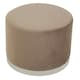 image 2 of Interiors by Premier Mink and Silver Round Footstool, Velvet Ottoman Footstool with Silver Base, Pouffe Footstool for Home Brown