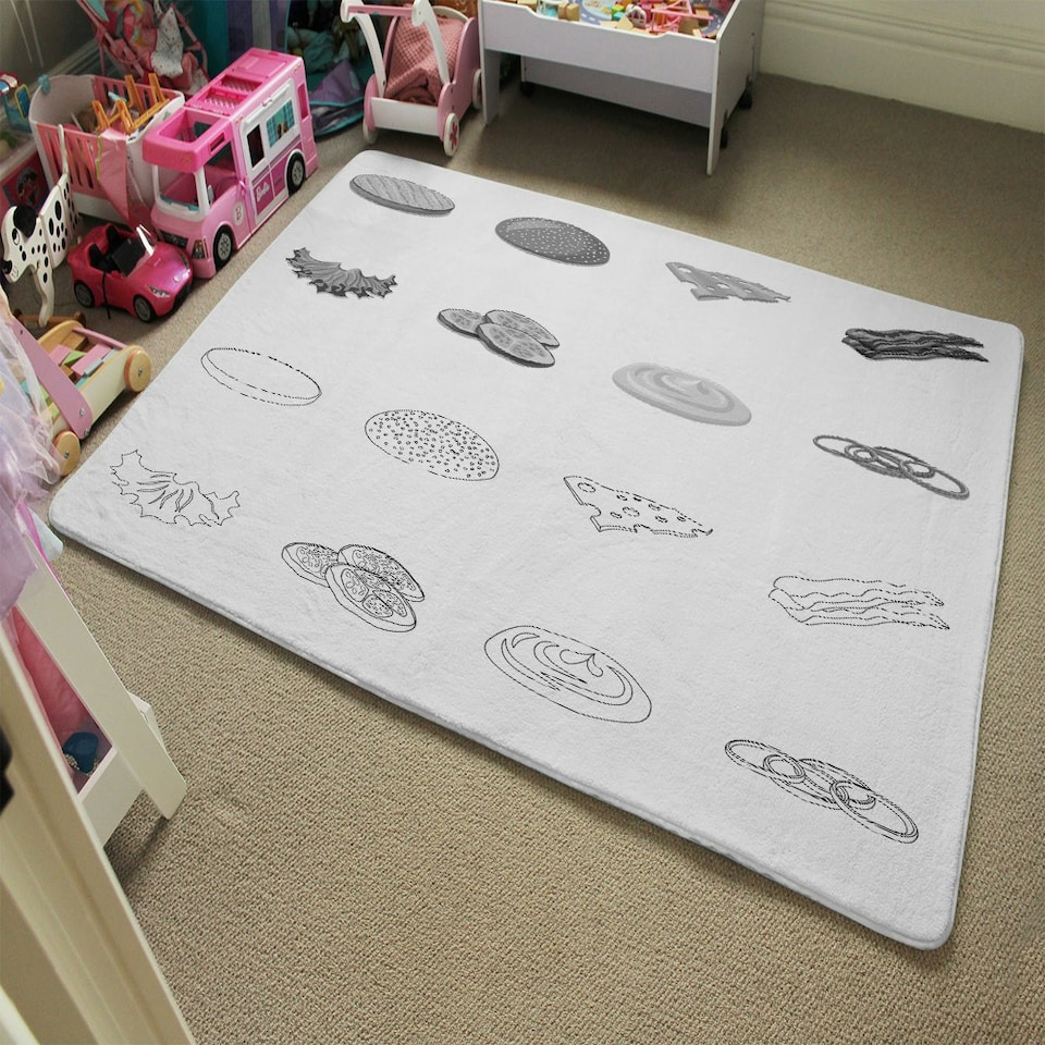 image 1 of burger and sandwich icon (Rug) Grey | XL