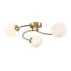 image 2 of Modern 3-Arm Antique Brass Ceiling Light with Opal Swirl Glass Spherical Shades