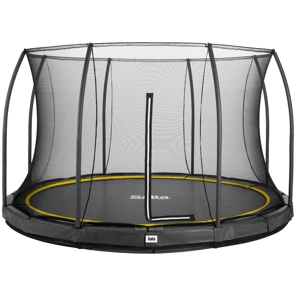 image 1 of 12ft Salta Black Comfort Edition InGround Round Trampoline with Enclosure