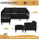 image 3 of Yaheetech 189 cm W 3-Seater Sofa with Ottoman | Black | Three Seater