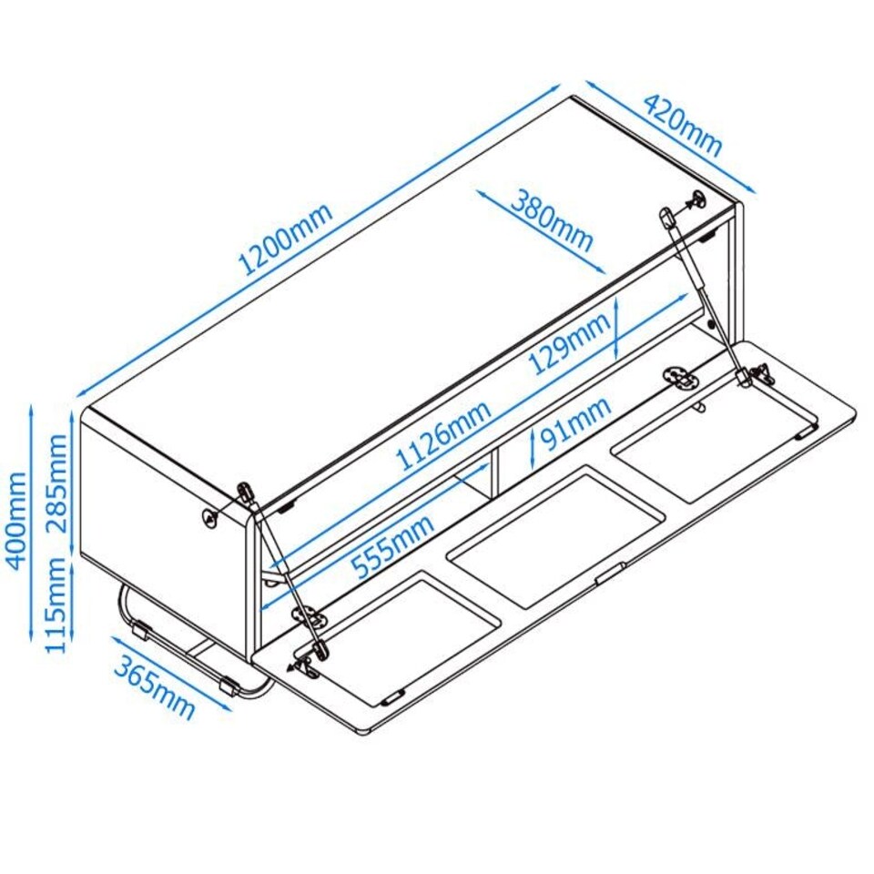 image 1 of Chromium TV-Stand with 1 Flap Grey CRO2-1200CPT-GR Grey | Grey