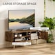 image 3 of HOMCOM TV Stand Cabinet up to 55, TV Unit with 2 Storage Shelves and Single Door for Living Room, Bedroom, Brown | Brown | 1