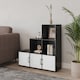 image 3 of 6-Cube Step Shelving Unit With Metal Doors | Black | Black & White | 1