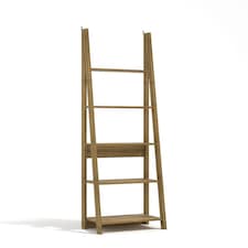 Tiva Ladder Bookcase - MDF - L38.6 x W64 x H175.4 cm - Oak Brown