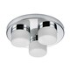 image 2 of Pure 3 Light Semi Flush Bathroom Ceiling Light Chrome, Opal Glass IP44, G9
