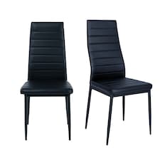 Living and Home Dining Chairs Set of 2, Modern Faux Leather High Back Chairs