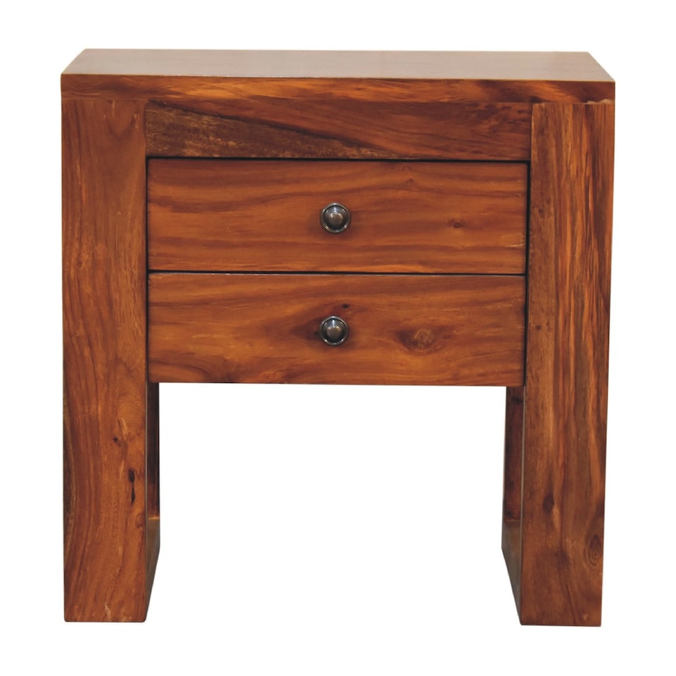 image 1 of ArtisaN Furniture Solid Wood U-Square Honey Bedside