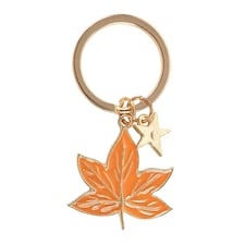 Something Different Autumn Magic Leaf Keyring - Gold/Orange - One Size