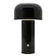 image 2 of Gloss Black Modern Mushroom Style Rechargeable LED Touch Dimmable Table Lamp