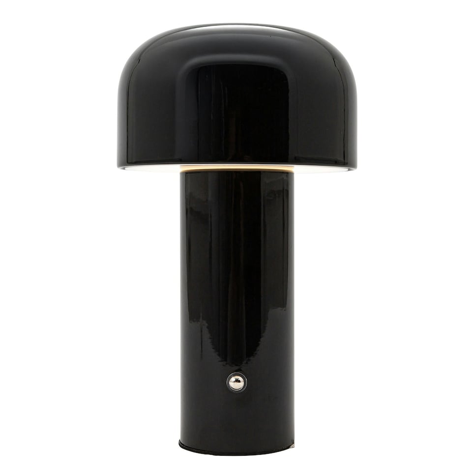 image 1 of Gloss Black Modern Mushroom Style Rechargeable LED Touch Dimmable Table Lamp