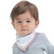 image 2 of Babybugz Baby Plain Bandana Bib - White/Powder Pink - One Size