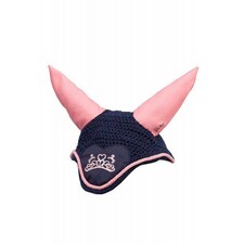 Little Rider The Princess And The Pony Horse Fly Veil - Navy/Peach - Pony/Cob