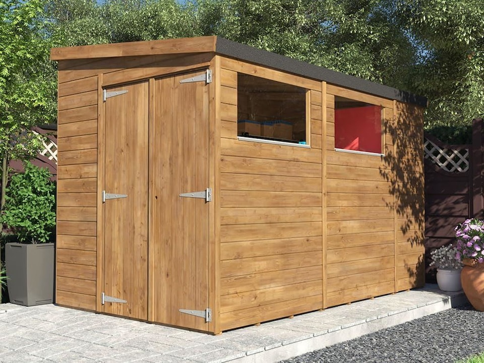 image 1 of Dunster House Wooden Shed Garden Storage 1.8m x 3m (6' x 10') 15mm Walls Window Pent Roof, Overlord Modular