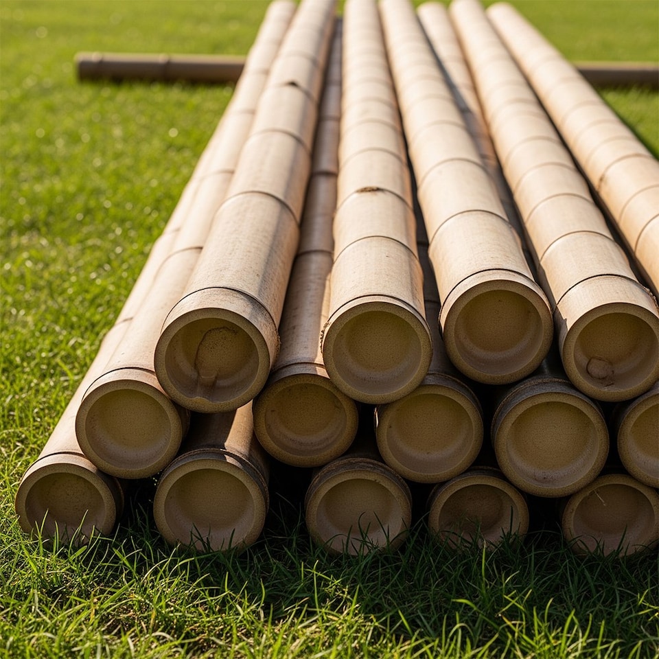 image 1 of 3m Bamboo Sail Shade Support Pole 12-14cm Diameter | Brown | Brown | 1