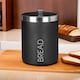 image 1 of Interiors by Premier Black Enamel Bread Bin, Stylish Metal Storage Bin With Glossy Enamel Finish And Lid, Keeps Bread Fresh Black