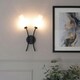 image 1 of ValueLights Maya Matt Black 2 Way Curved Upright Reed Shaded Wall Light
