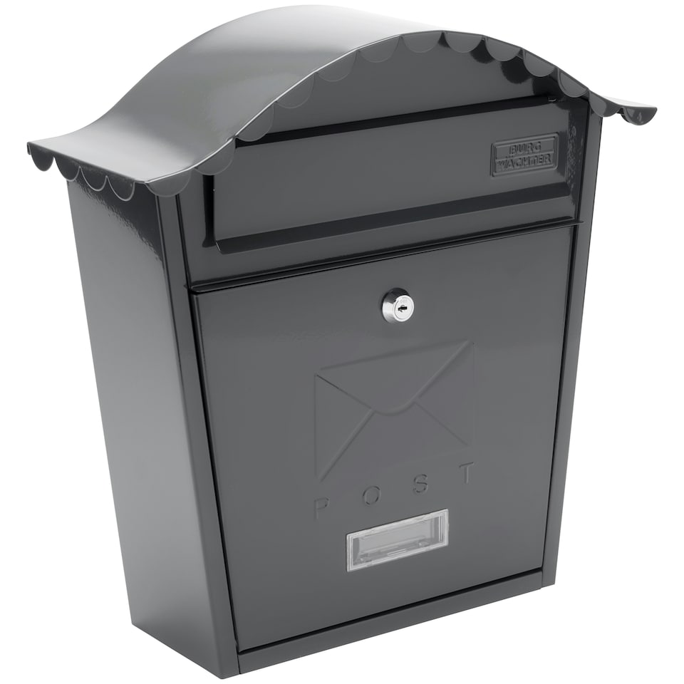 image 1 of Burg-Wachter Classic Wall Mounted Galvanised Steel Lockable Weatherproof Post Box - 36x37x13cm N/A | Anthracite