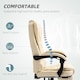 image 5 of HOMCOM Executive Office Chair, Home Office Chair with Swivel Wheels, Reclining Backrest, Retractable Footrest, Cream White