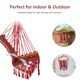 image 5 of Outsunny Hammock Chair Swing Colourful Striped Seat Porch Indoor Outdoor Hanging 
