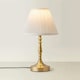 image 3 of ValueLights Sienna Brass Touch Table Lamp Cream Shade & Bulb Gold